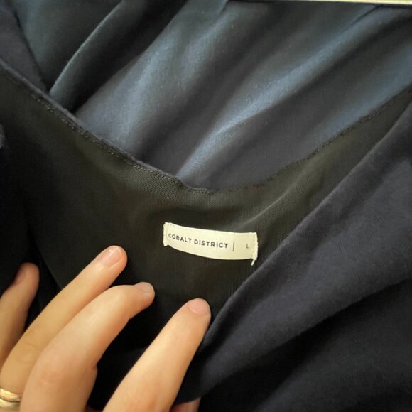 Cobalt District Street Navy Blue Sleeveless Flowy A-Line Dress Size L - Picture 2 of 4